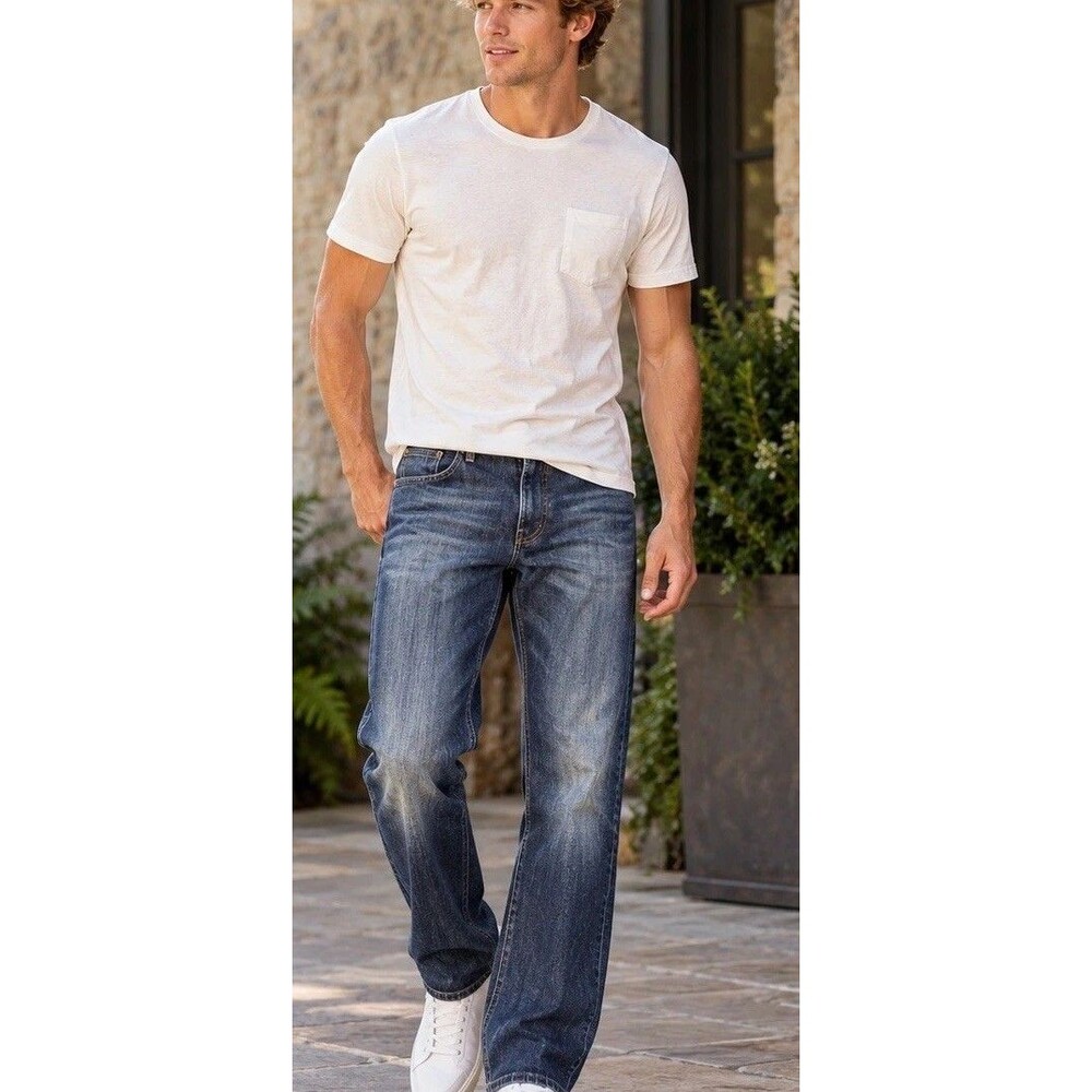 Buffalo David Bitton SIX Men’s Jeans 38x30 Actual 40”x29” Dark Wash Straight
